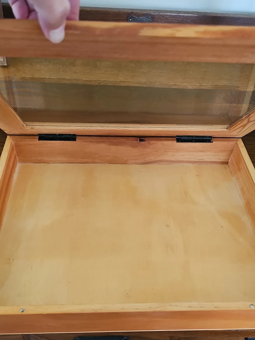 Pine Wood Display Shadow Box with Glass Front - Natural Finish